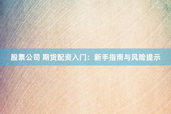 股票公司 期货配资入门：新手指南与风险提示