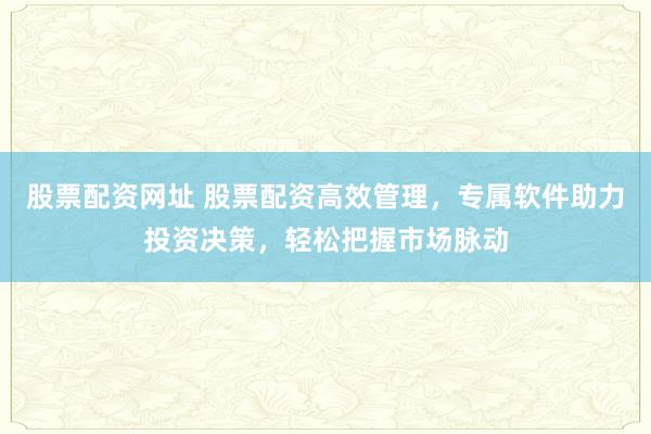股票配资网址 股票配资高效管理，专属软件助力投资决策，轻松把握市场脉动