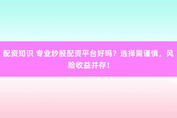 配资知识 专业炒股配资平台好吗？选择需谨慎，风险收益并存！