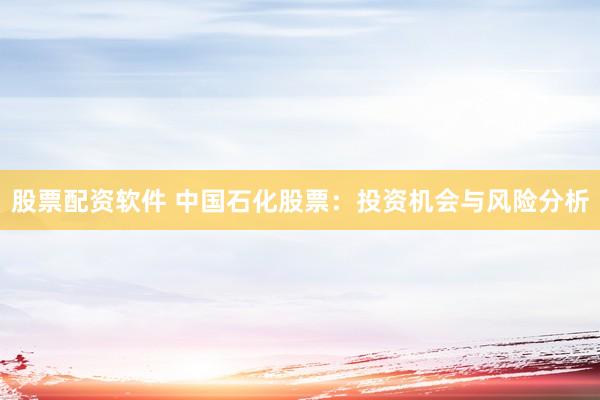 股票配资软件 中国石化股票：投资机会与风险分析
