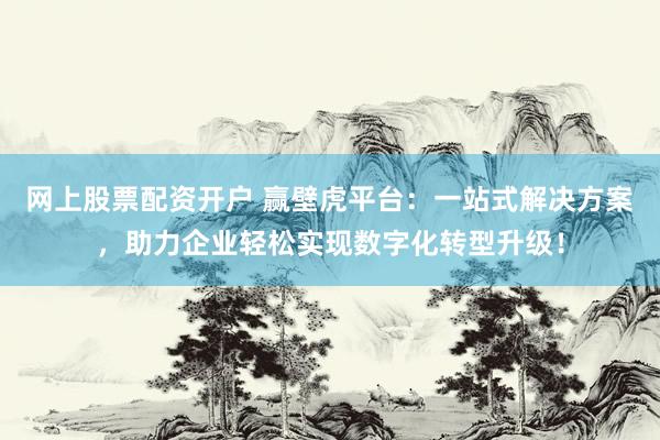 网上股票配资开户 赢壁虎平台:一站式解决方案,助力企业轻松实现数字化转型升级!