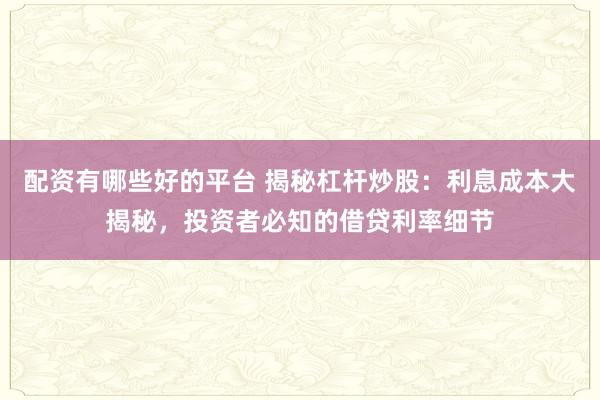 配资有哪些好的平台 揭秘杠杆炒股：利息成本大揭秘，投资者必知的借贷利率细节