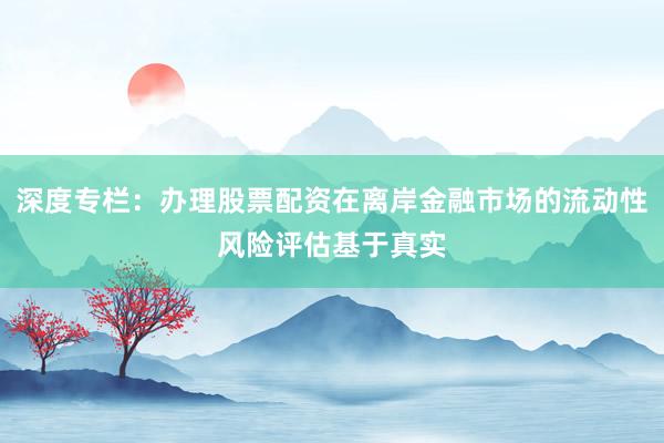 深度专栏：办理股票配资在离岸金融市场的流动性风险评估基于真实