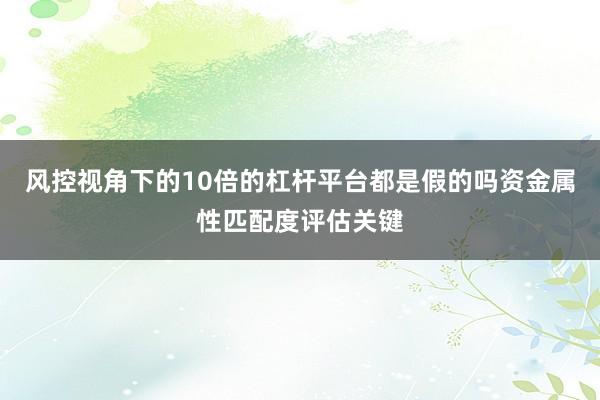 风控视角下的10倍的杠杆平台都是假的吗资金属性匹配度评估关键