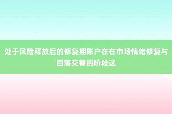 处于风险释放后的修复期账户在在市场情绪修复与回落交替的阶段这