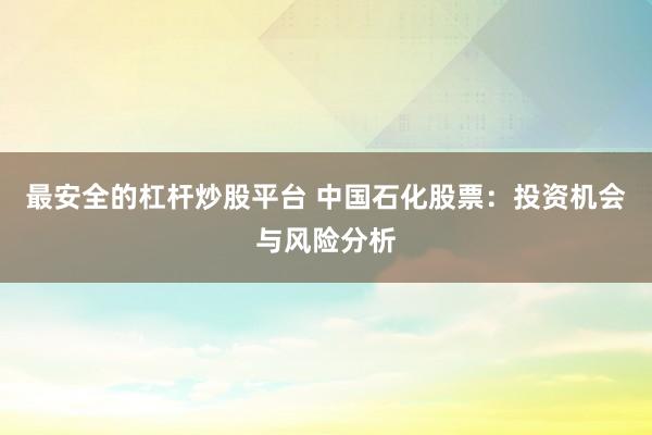 最安全的杠杆炒股平台 中国石化股票：投资机会与风险分析