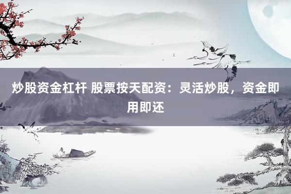 炒股资金杠杆 股票按天配资：灵活炒股，资金即用即还