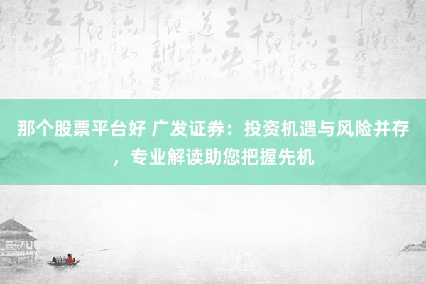那个股票平台好 广发证券：投资机遇与风险并存，专业解读助您把握先机