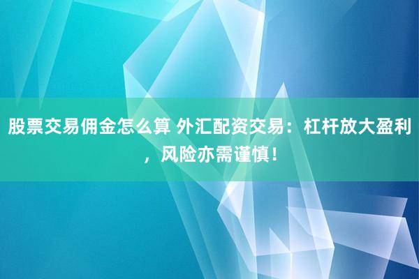 股票交易佣金怎么算 外汇配资交易：杠杆放大盈利，风险亦需谨慎！