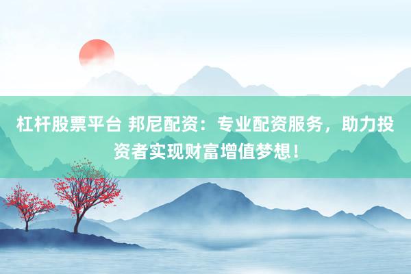 杠杆股票平台 邦尼配资：专业配资服务，助力投资者实现财富增值梦想！