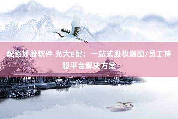 配资炒股软件 光大e配：一站式股权激励/员工持股平台解决方案