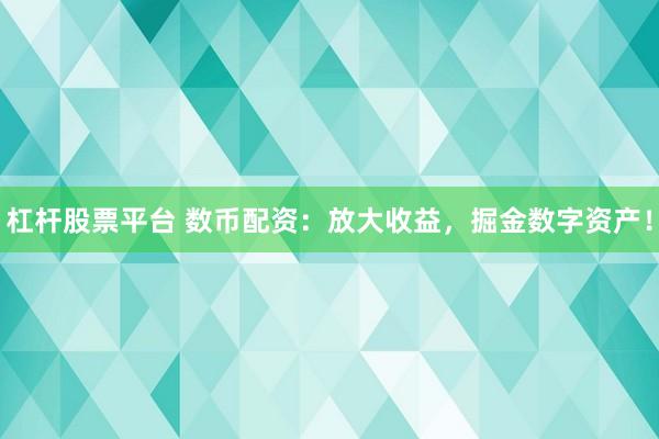 杠杆股票平台 数币配资：放大收益，掘金数字资产！